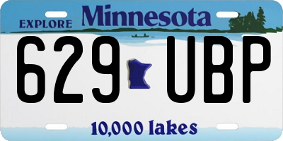 MN license plate 629UBP