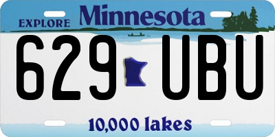 MN license plate 629UBU