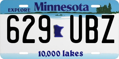 MN license plate 629UBZ