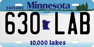 MN license plate 630LAB