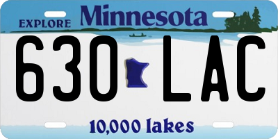 MN license plate 630LAC