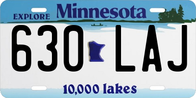 MN license plate 630LAJ