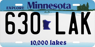 MN license plate 630LAK