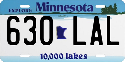 MN license plate 630LAL