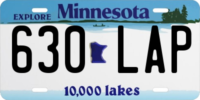 MN license plate 630LAP