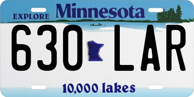 MN license plate 630LAR