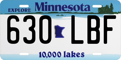 MN license plate 630LBF