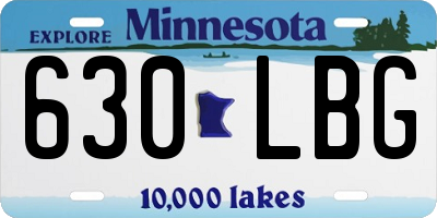 MN license plate 630LBG