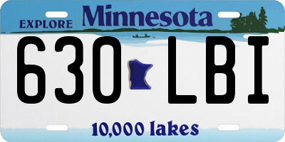 MN license plate 630LBI