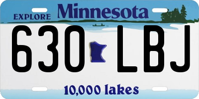 MN license plate 630LBJ