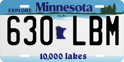 MN license plate 630LBM