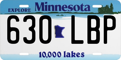 MN license plate 630LBP