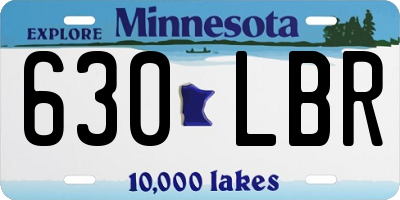 MN license plate 630LBR