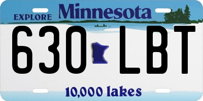 MN license plate 630LBT