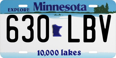 MN license plate 630LBV