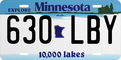 MN license plate 630LBY