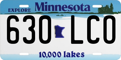 MN license plate 630LCO