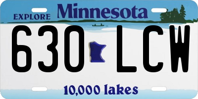 MN license plate 630LCW