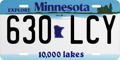 MN license plate 630LCY