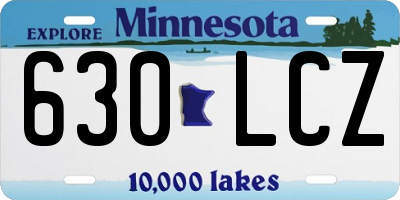MN license plate 630LCZ