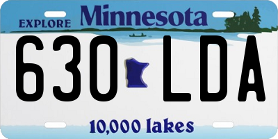 MN license plate 630LDA