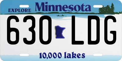 MN license plate 630LDG