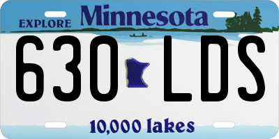MN license plate 630LDS