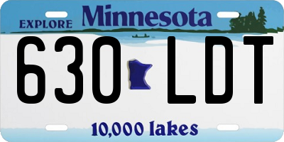 MN license plate 630LDT