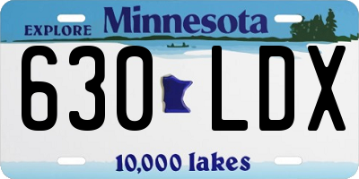 MN license plate 630LDX