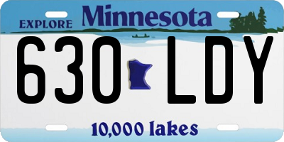 MN license plate 630LDY