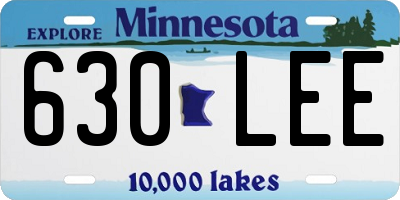 MN license plate 630LEE