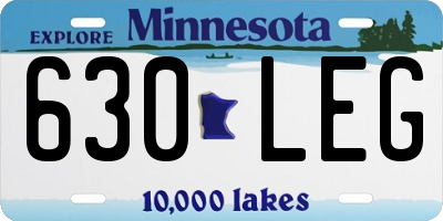 MN license plate 630LEG