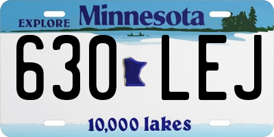 MN license plate 630LEJ