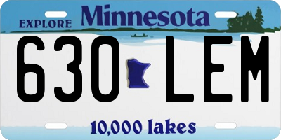 MN license plate 630LEM