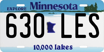 MN license plate 630LES