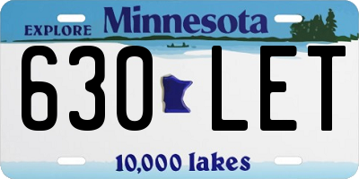 MN license plate 630LET