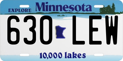 MN license plate 630LEW