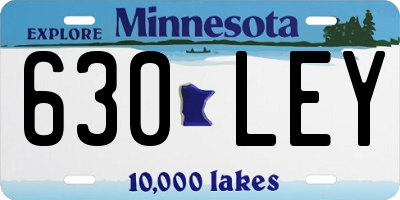 MN license plate 630LEY