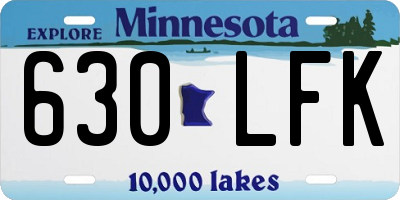 MN license plate 630LFK