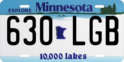 MN license plate 630LGB