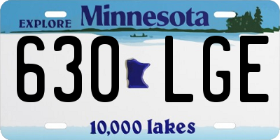 MN license plate 630LGE