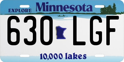 MN license plate 630LGF