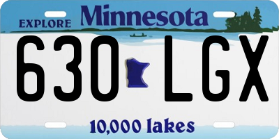 MN license plate 630LGX