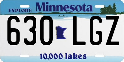 MN license plate 630LGZ