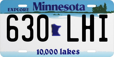 MN license plate 630LHI