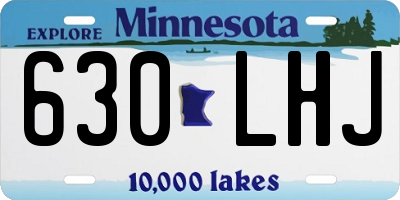 MN license plate 630LHJ