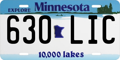 MN license plate 630LIC