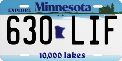 MN license plate 630LIF