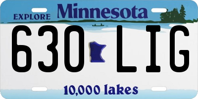 MN license plate 630LIG