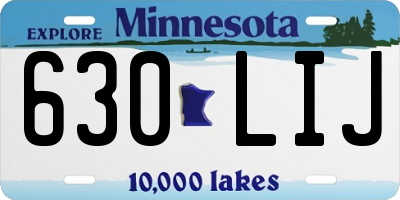 MN license plate 630LIJ